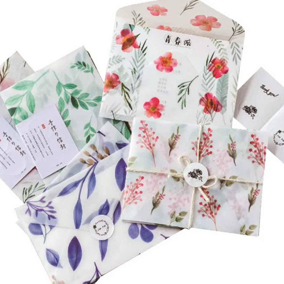 Transparent floral envelope