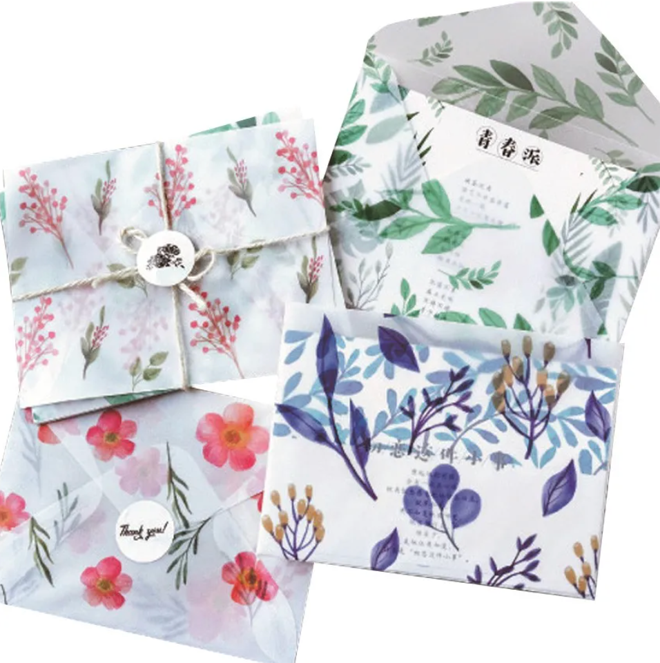 Transparent floral envelope