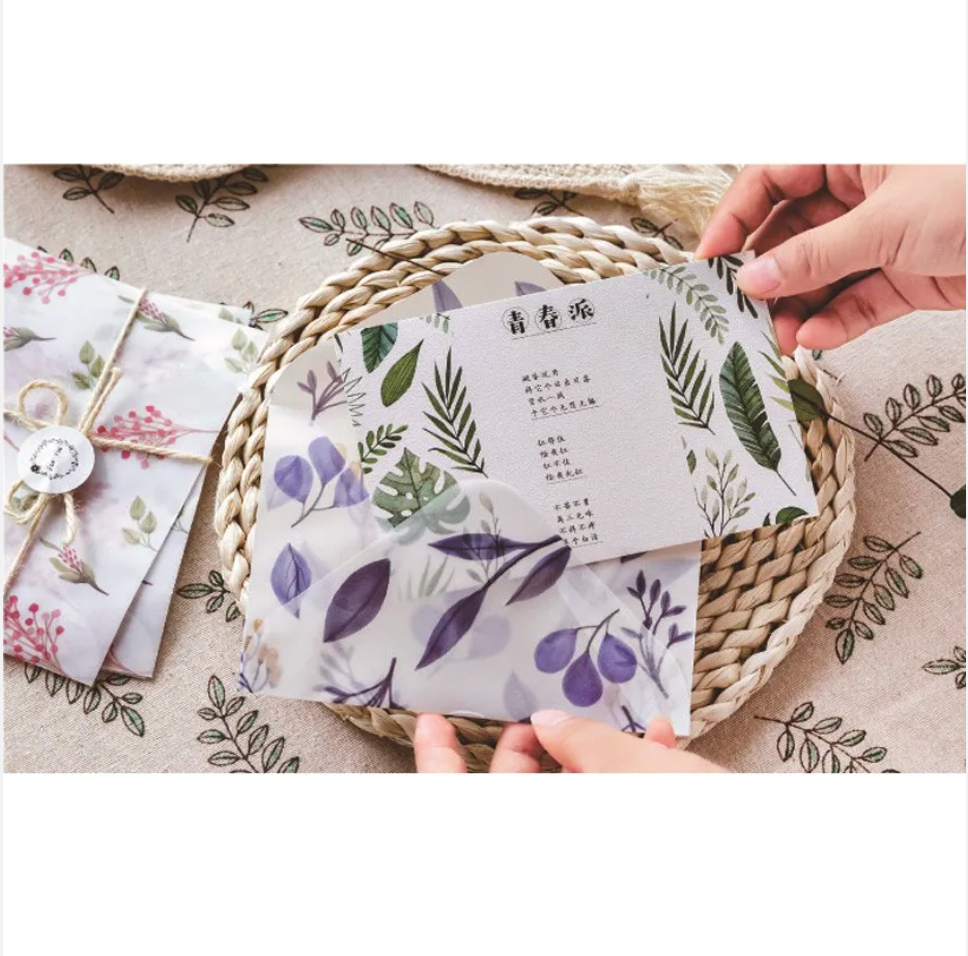 Transparent floral envelope