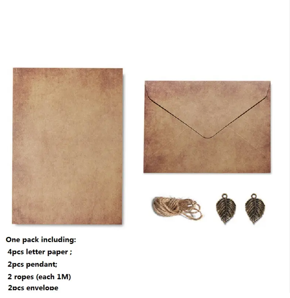 Vintage Kraft Envelopes with Letter Papers, pendants and Ropes