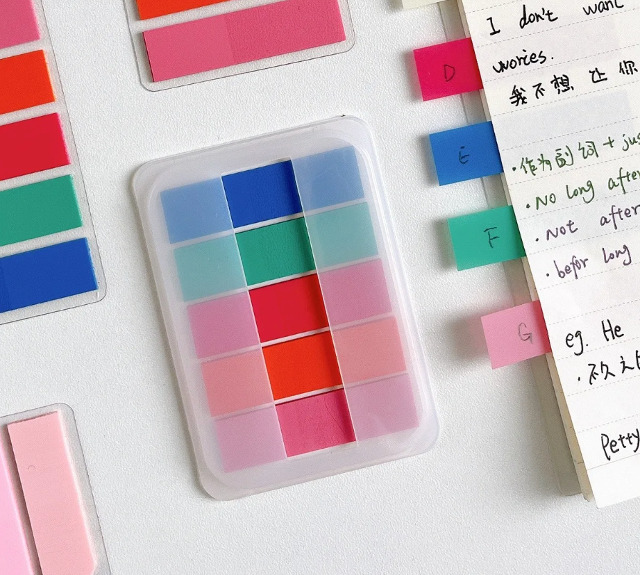 PET sticky notes with plastic holder