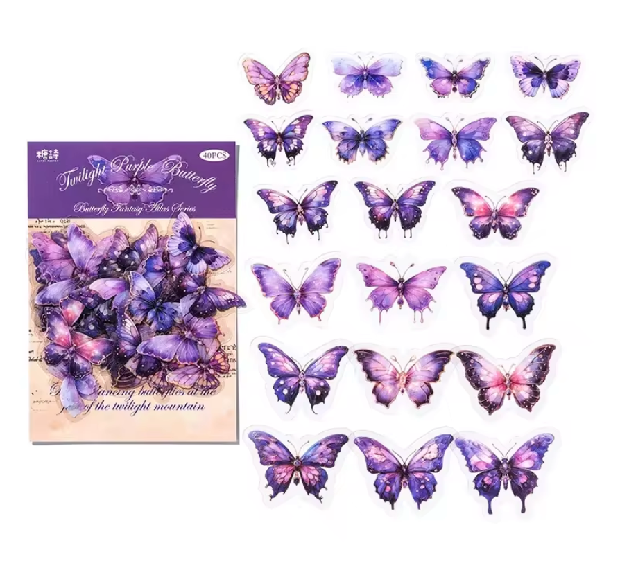 40 pcs per pack PET Fairytale Butterfly Sticker