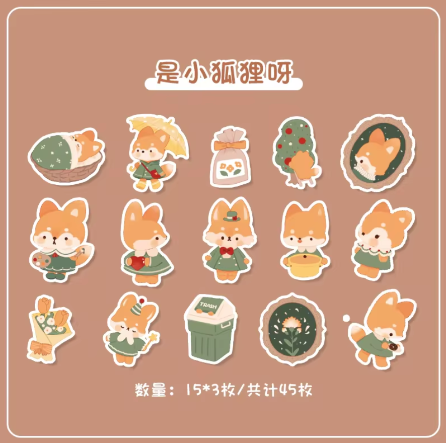 46 pcs/box Paper Stickers