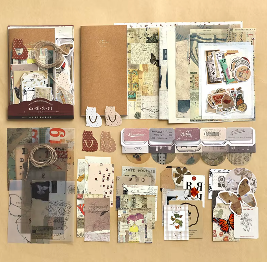 Vintage Retro Scrapbooking Pack (86 pcs)