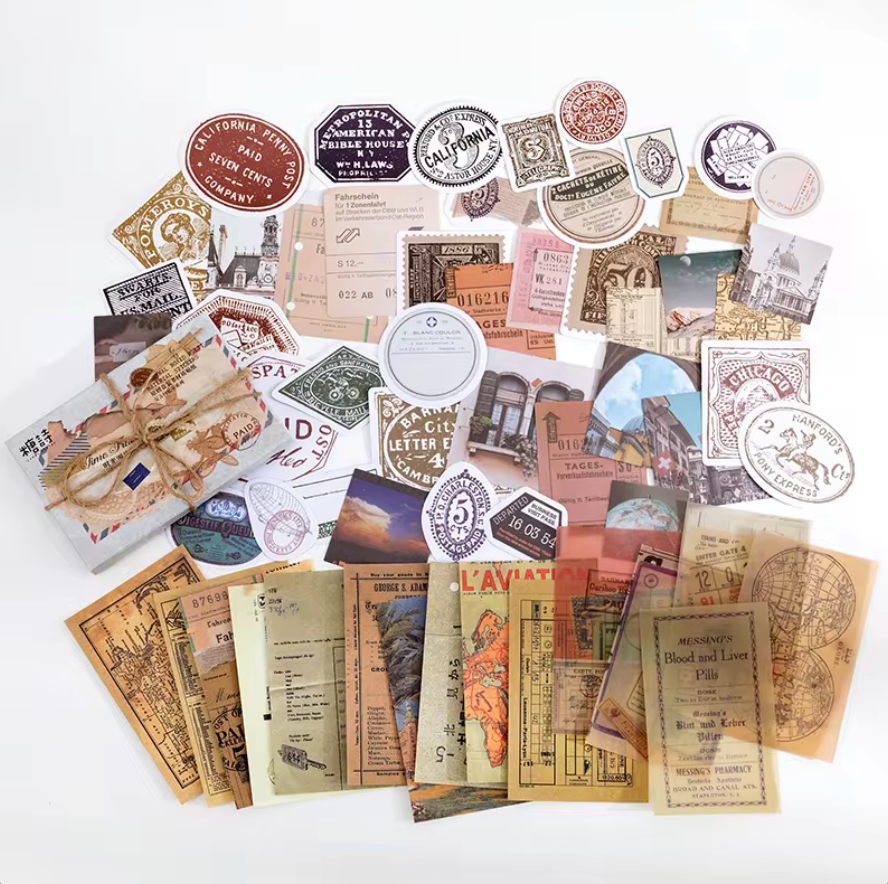 60 pcs per box Retro scrapbooking set