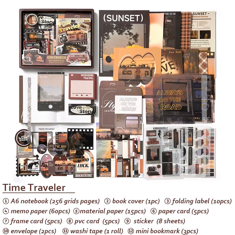 Vintage Aesthetic Scrapbook kit + A6 notebook gift box