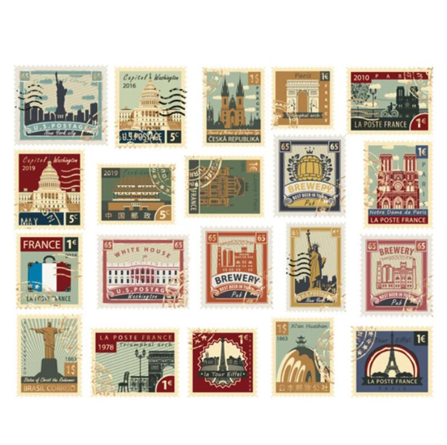 40pcs/pack Vintage Gold Paper Stickers