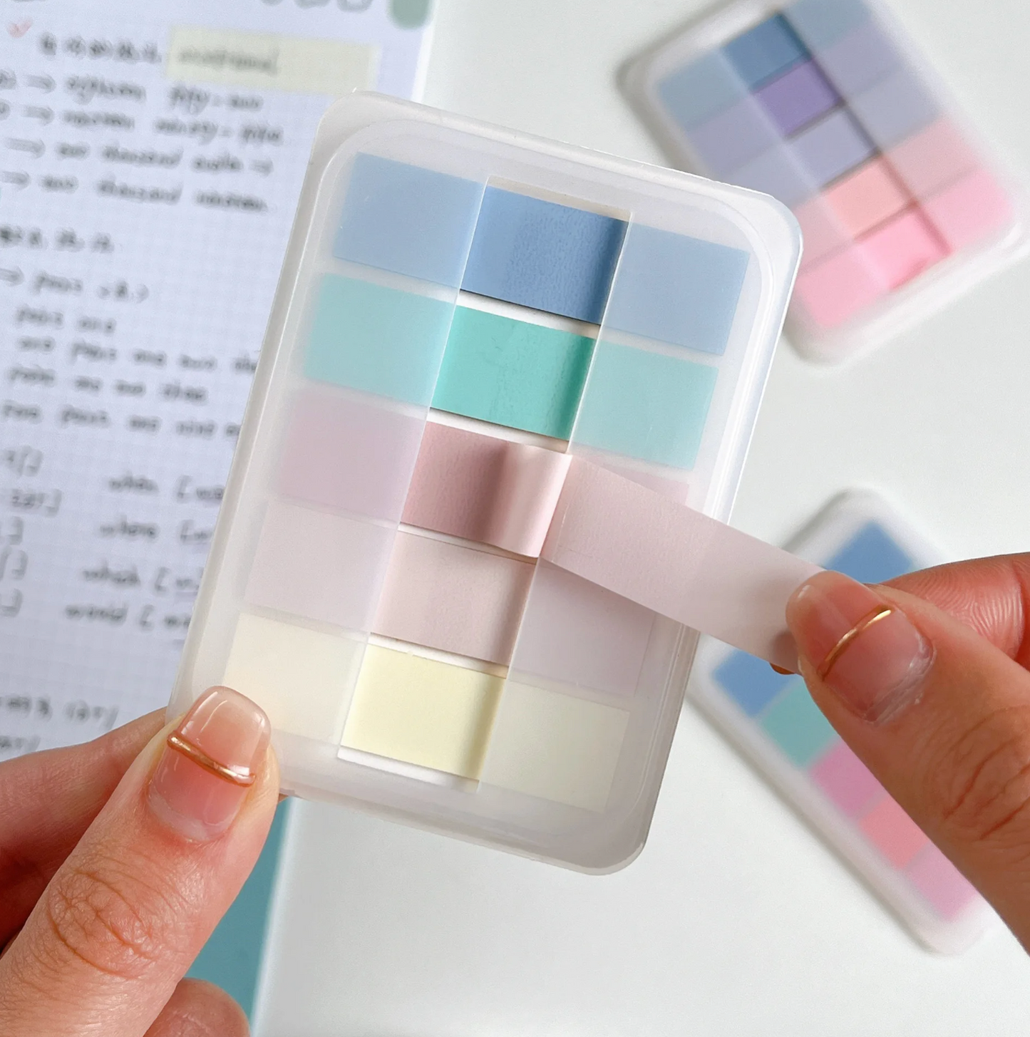 PET sticky notes with plastic holder