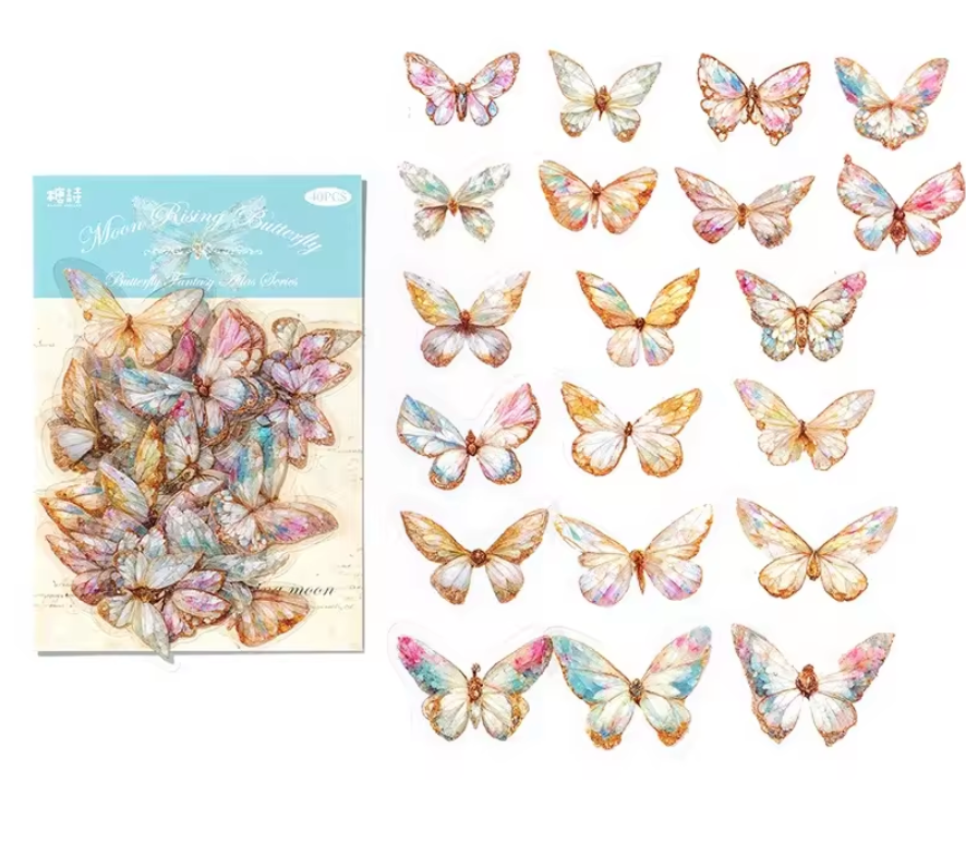 40 pcs per pack PET Fairytale Butterfly Sticker