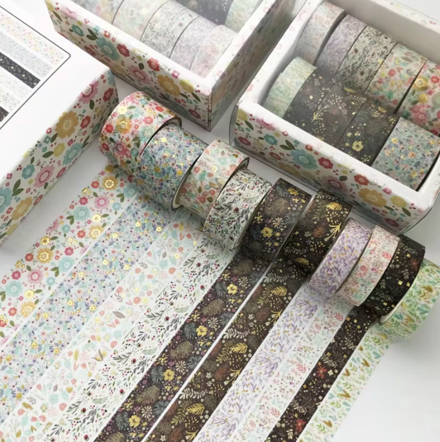 10 rolls per box gold foil washi tapes