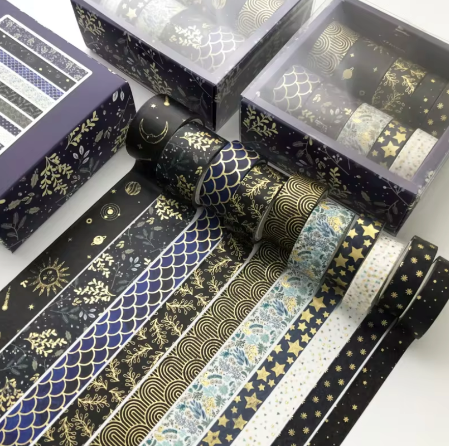 10 rolls per box gold foil washi tapes