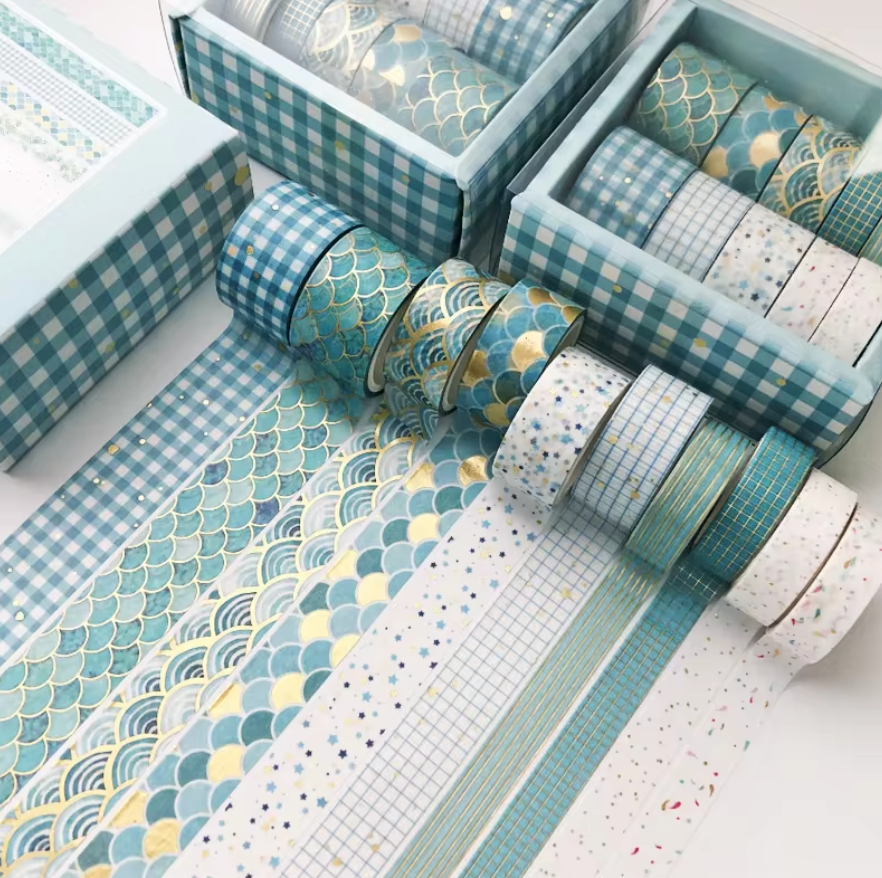 10 rolls per box gold foil washi tapes